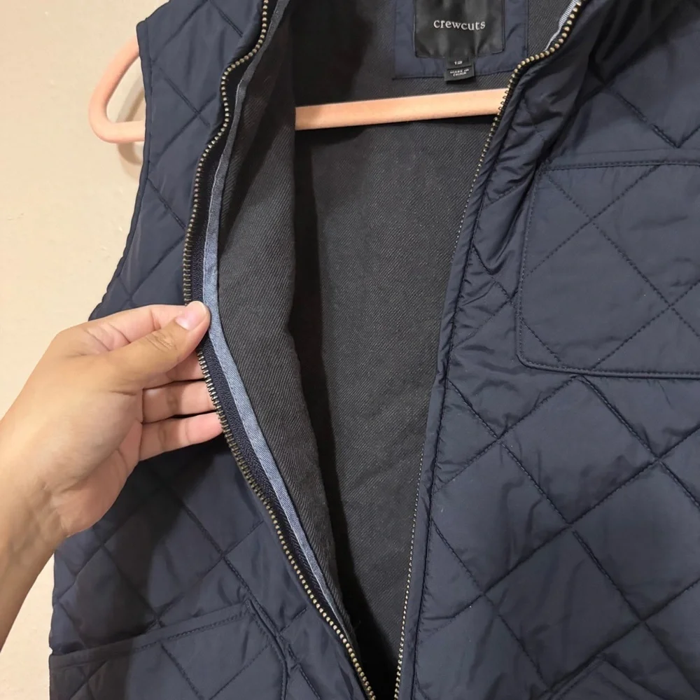 Crewcuts Navy Quilted Vest with Sherpa Collar